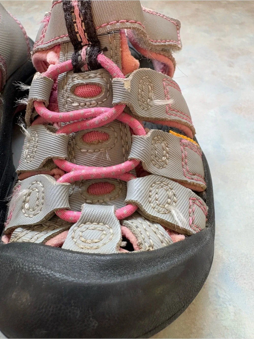 Keen Kids Gray and Pink Closed-Toe Hiking Sandals